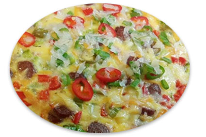 بيض مع الخضار بالفرن